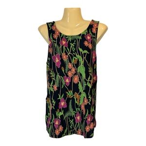Anthropologie Meadow Rue Embroidered Floral Tank Top Cottagecore Multi Colored M